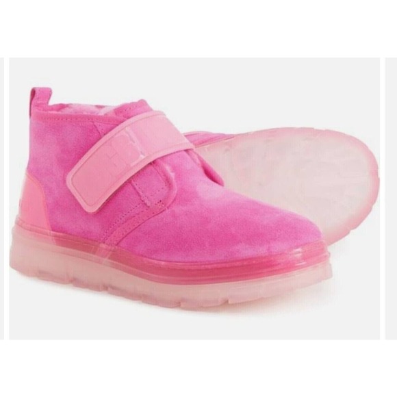 UGG Neumel Suede Chukka Boots Clear Soles Hot Pink Barbie Core Womens Size 11 - Picture 15 of 15